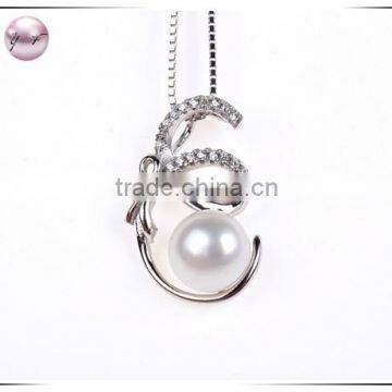 white Fresh water pearl 925 silver twisted necklace