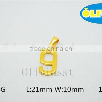 Olivia Wholesale High Quality 2016 Fashion 304 Stainless Steel 0-9 Lucky Number 9 Pendant New Year Gift