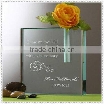 Fashion Engraved LOVE Poem Custom Glass Flower Vase