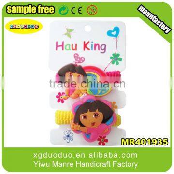 New design happy girl elastic hair band/hair rubber band