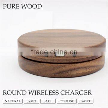 HOT ITEM Pure Wood Smart Phone Wireless Charger 1000 mA for IPhone, for Sony, for Samsung