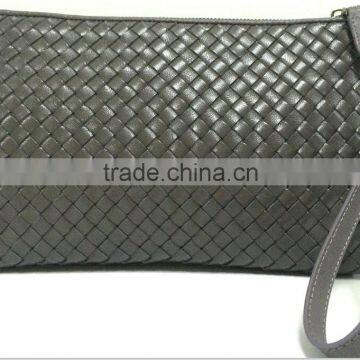 Top Quality and Top Leahter Handmade Weave Men Genuiness Leather Clutch Bag