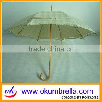 Wooden umbrella with different color