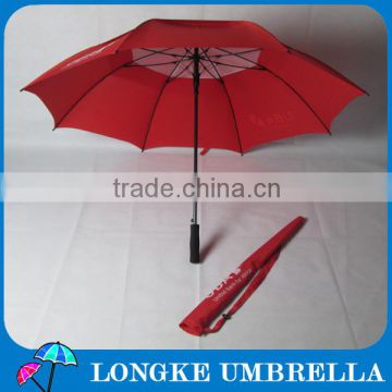 30" red color auto open Straight golf Umbrella with foam handle