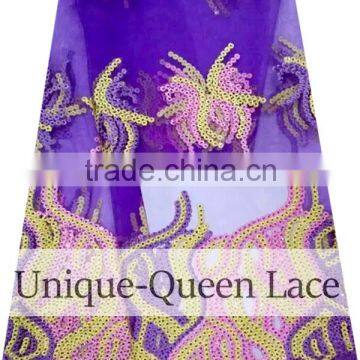 2016 High Quality African French Tulle Lace Fabric Embroidered Wholesale/ African Tulle Lace Fabric/tulle Lace photo-2