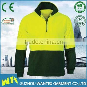 Fluo Yellow Safety Working Fleece Clothing Reflective Winter Safety Clothing High Quality Fleece Shirt