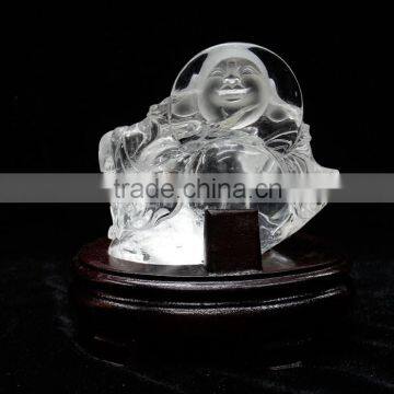 Hand Made Clear Quartz Crystal Buddha Sculpture Good for Home Decoration or Collection photo-5