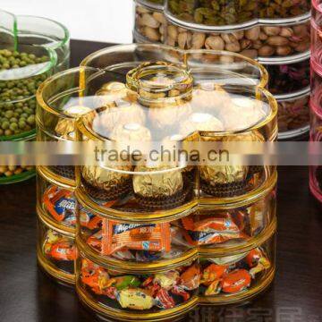 Dry fruit box acrylic transparent snack box of candy cassette cover storage box box double multilayer fruit(B-0296)