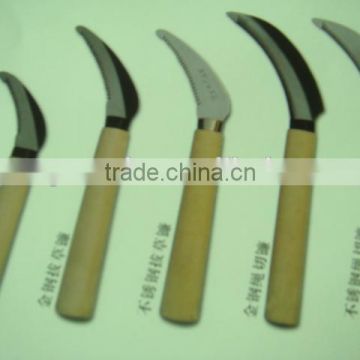 King kong and stainless steel head sickle with wooden handle