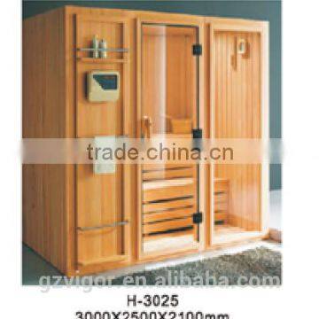 2016 Hotsale H3025 Wooden Luxury Combined Type steam sauna room /steam shower room