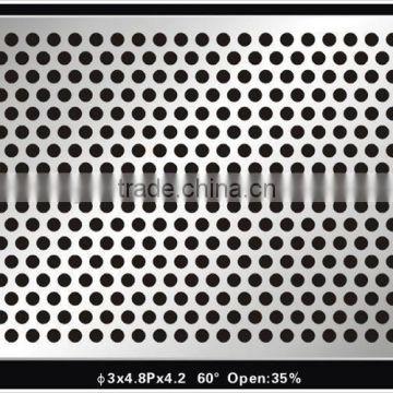 Punching Perforated Metal Sheet with Stainless Steel and Galvanized Finish, Round Hole