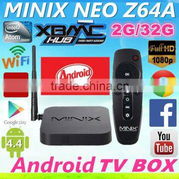 2016 factory price !MINIX NEO Z64 Quad-Core 2G/32G TV BOX Bluetooth 4.0 Wifi XBMC 1080P H.264 Smart MINI PC Set Top Box
