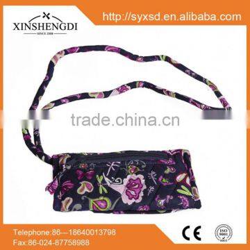 Elegant beautiful quilted pattern organic girl oem cotton wallet