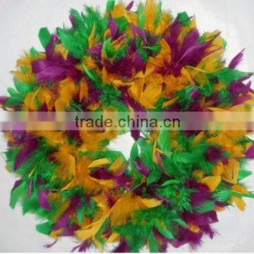 Feather Wreath - Christmas Wreath - Mardi Gras Wreath