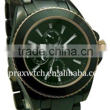 Quartz Watch Ceramic 3atm Stainless Steel Case Back Japan Movt Men Women Wrist Watch photo-2