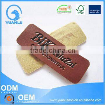 embossed leather patch for jeans leather tag for jeans