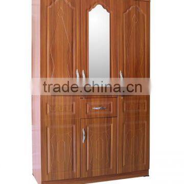 Classic Wooden 3 Doors Wardrobe Closet With Mirror Furniture In Unique Design For Home Bedroom Malaysia