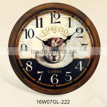 16 inch old fashion beautiful vintage wooden wall art clock