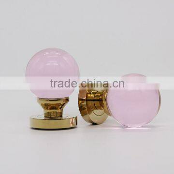 Antique Old Fashion Pink Zinc Alloy Glass Handle Door Knobs photo-2