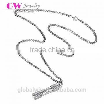 High Quality 925 Sterling Silver Necklace 49cm long chain engraved "Stay" Logo European Pendant Necklace XLY013