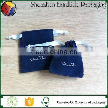 Screen Printing Velvet Pouch Logo Jewelry Pouch With Logo Gold Foil Stamping photo-6