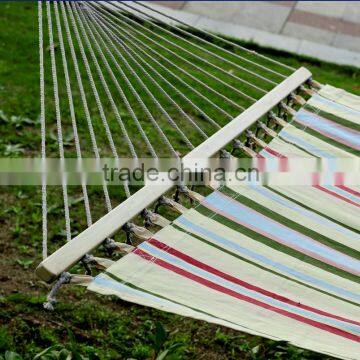 Outdoor Heavy Duty Double Wide Cotton Hammock Sleeping Bed With Pillow - Multi Color