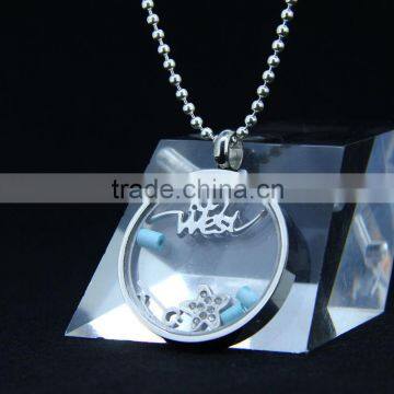 Stainless Steel Glass Pendant With Charms for Promotion photo-5