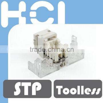 Cat6 UL 90Degree Toolless Half Shielded STP Modular Keystone Jack