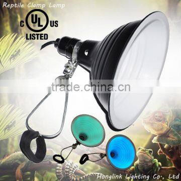 UL VDE E26/E27 8.5" aluminum reflector terrarium UVB reptile glow lamp with clamp