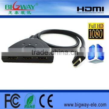 NEW HDMI Switcher 3x1 with 50cm Pigtail HDMI Cable
