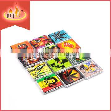 JL-071N Yiwu Jinlin Fashion PU leather coated heat transfer cigarette case can pack 18pcs of cigarettes wholesaler