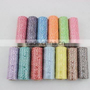 1mm*110yds double colored twisted baker cotton twine for gift packing cooking party wedding decorating and DIY