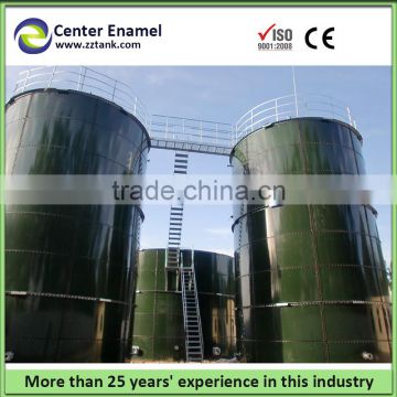 2000 tons glass fused to steel flat bottom steel grain silos with cover