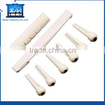 Yueton Pack of 2 Sets Black and White Plastic Bridge Pins & Saddle & Nut Replacement Parts for Acoustic Guitar photo-4