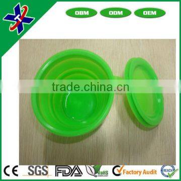 Collapsible 100%Food grade Reusable Heat-resistant Personalized Silicone Cup with Lid