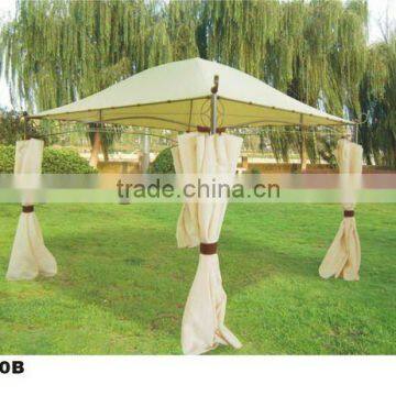 3*3m Round Metal Gazebo with milky white sidewall