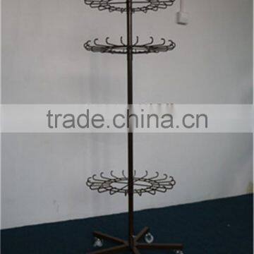 Multi-tier Rotating Free-standing Metal Hanging Hook Rack