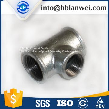 NPT galvanized beaded tee M.I. pipe fittings