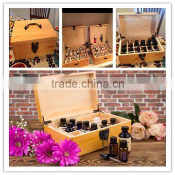 Professional customizable dividers holiday essential oil wood gift box with chic handle and clasp