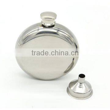 5 OZ Mirror Stainless Steel Flagon / Stainless Steel Hip Flask / Stainless Steel Wine Bottles (with Small Funnel) photo-2