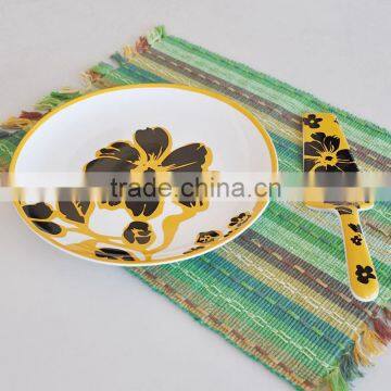 10.5"cermic Plate With Scoop, Porcelain With Decal