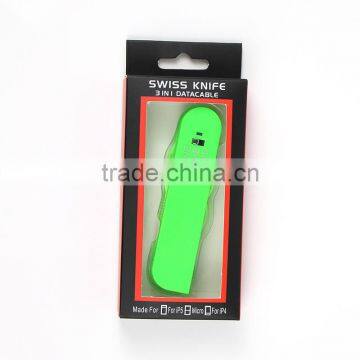 3 in 1 Mobile Phone Cable Charger 8pin USB Cable + 30pin Charger Adapter + Micro Usb Cable Swiss Army Knife USB 2.0 Data Sync photo-2