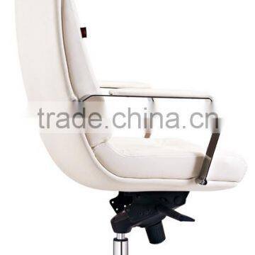 Elegnt Big Boss Manager White Leather Executive Computer Swivel Chair photo-3