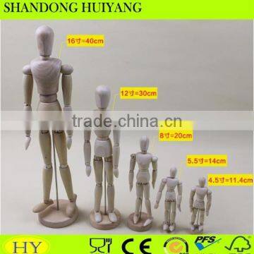 Fashion design handmade wooden mannequin with movable joints wooden puppet