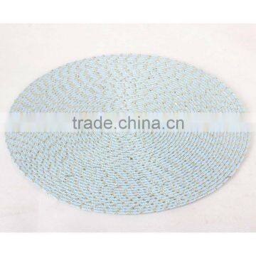 water-proof round light blue placemat for christmas