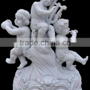 garden decoration life size children stone carving marble statues