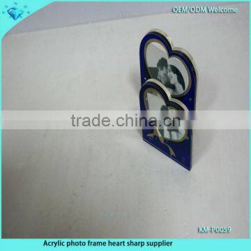 Lovely Heart Shape Clear Acrylic Photo Frame With Magnet for Wedding photo-2