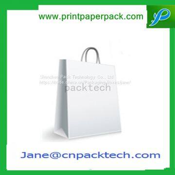 Fashion Packing Bags Promotional Shopping Garment Paper Gift Bag White Cardboard Carrier Bag photo-3