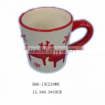 Christmas elk stoneware mug for wholesale