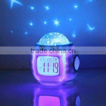 2016 New Children Room Sky Star Night Light Projector Alarm Clock With Sleeping Music and Thermometer photo-5